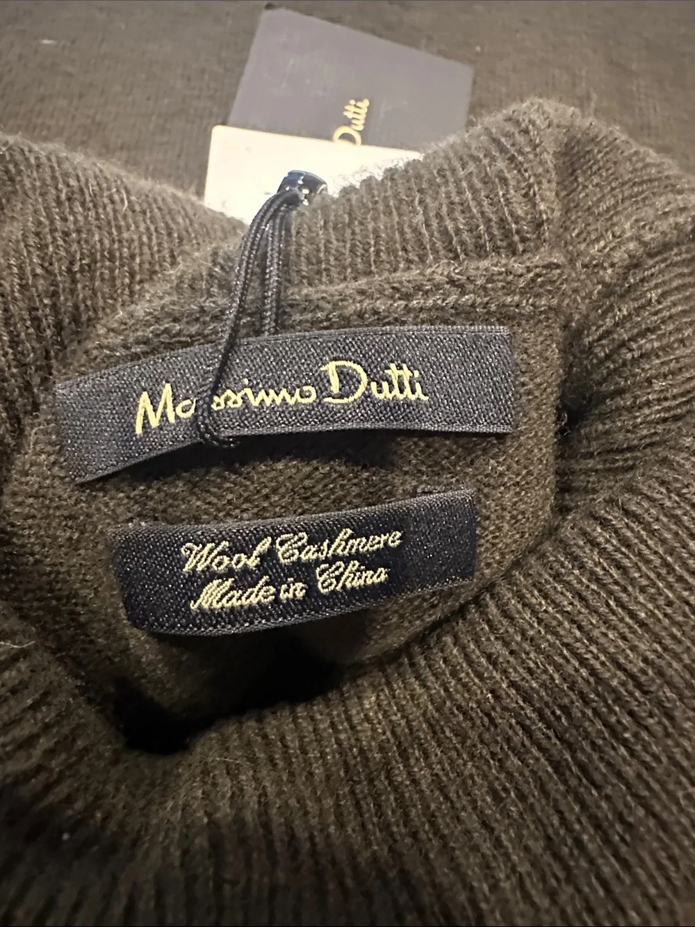 Massimo Dutti Men's Turtleneck Sweater in Olive Green